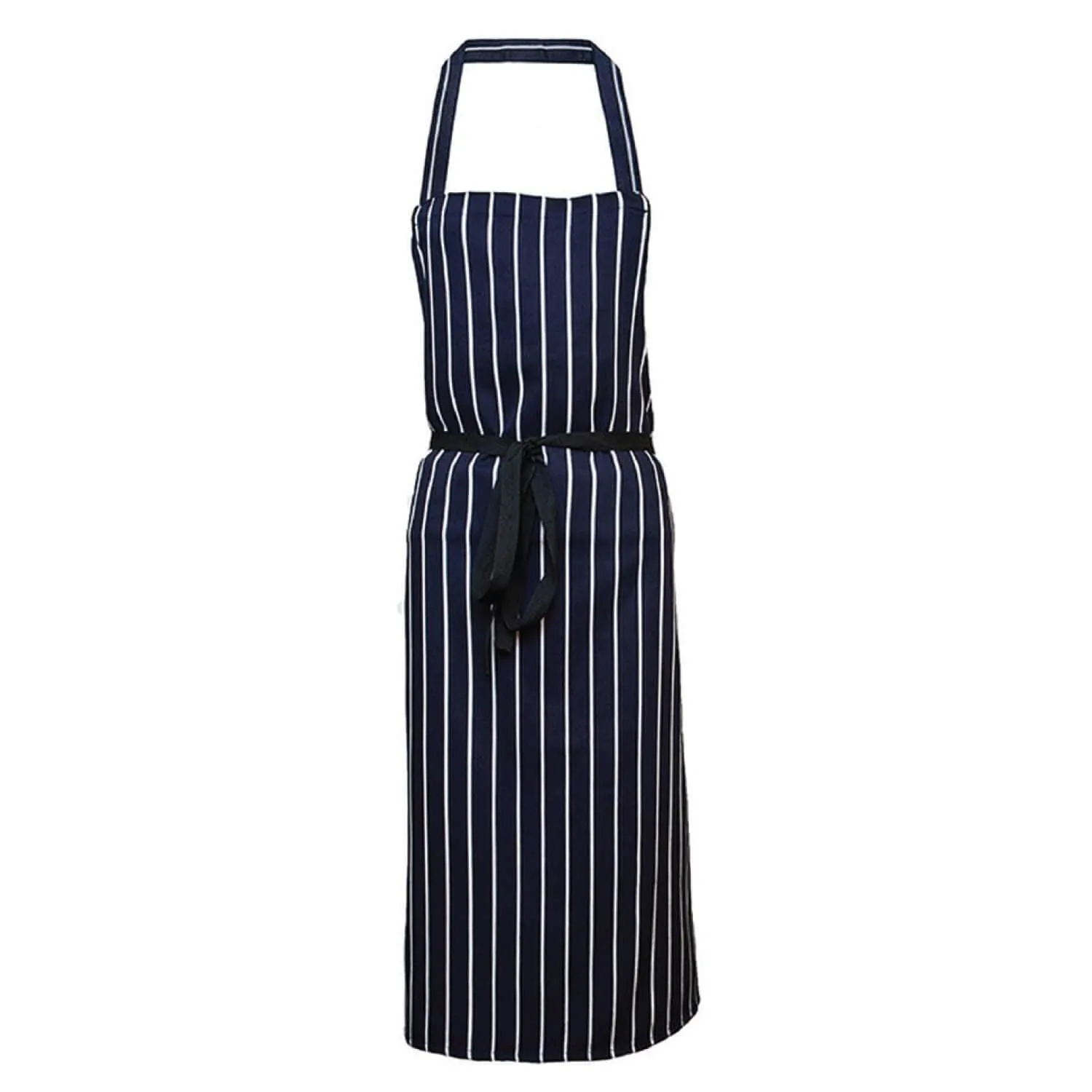 Pegasus Aprons 100% Polyester Navy/White Stripe Butcher's Bib Apron