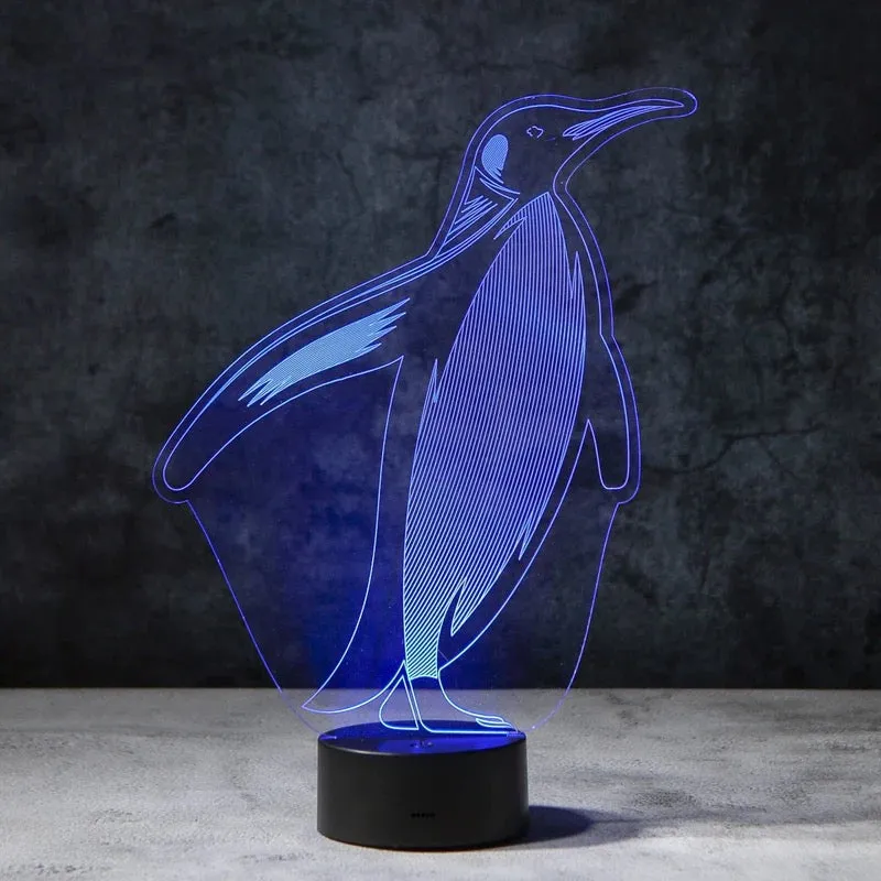 Penguin 3D Illusion Lamp