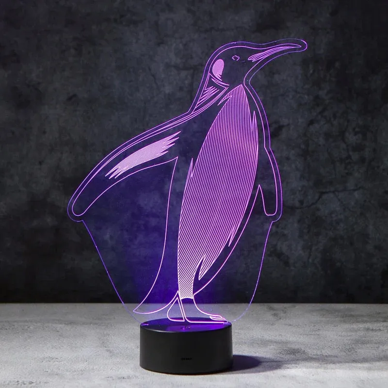 Penguin 3D Illusion Lamp