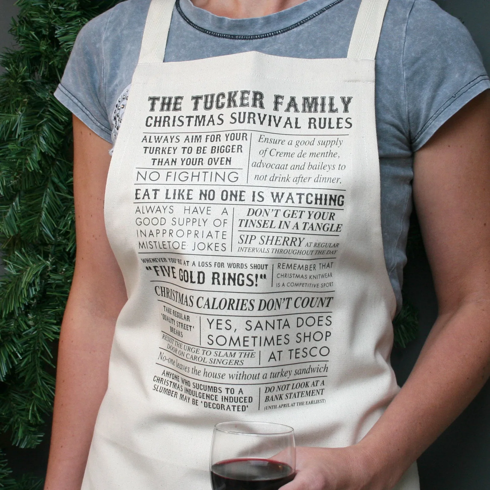 Personalised Christmas Rules Apron