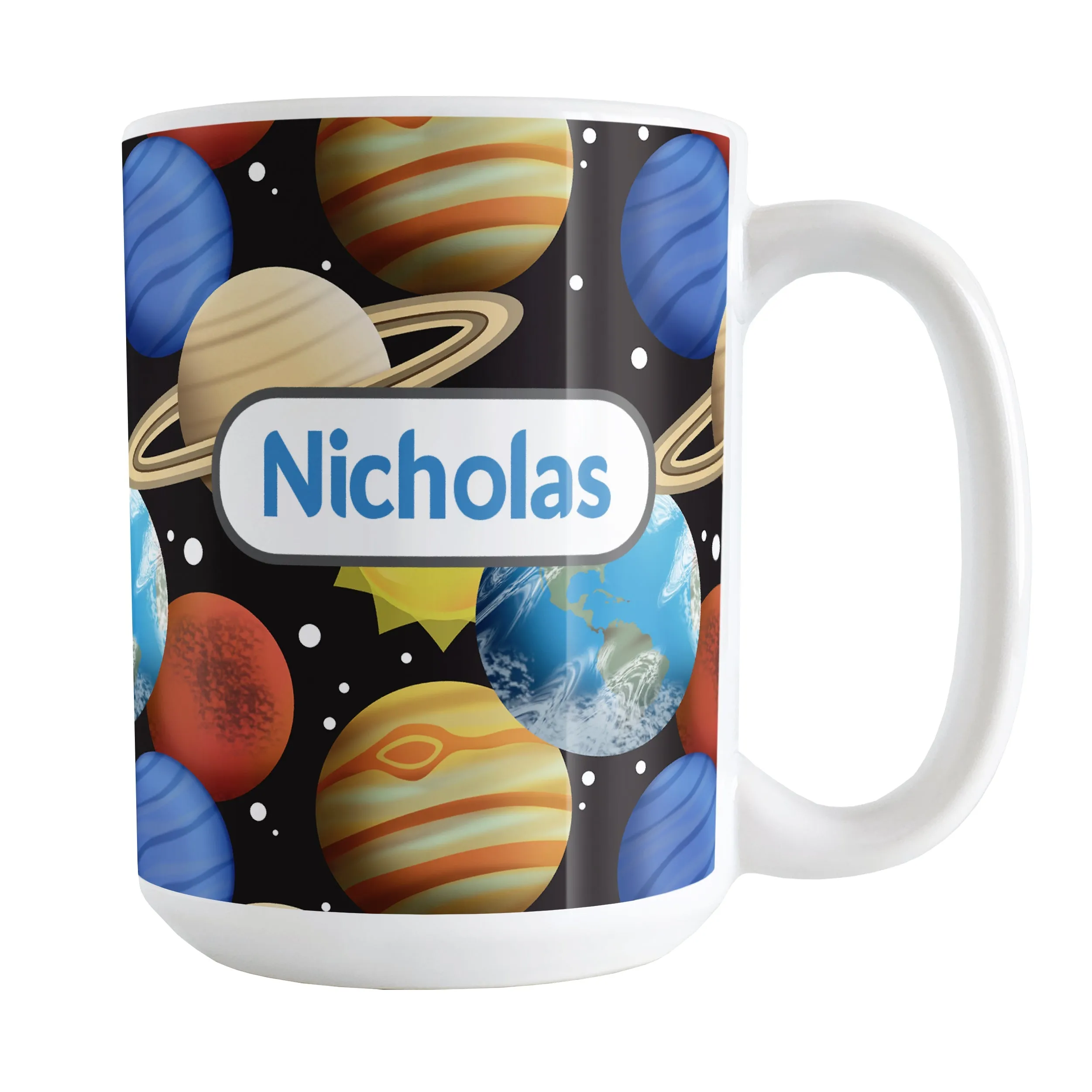 Personalized Space Planets Pattern Mug