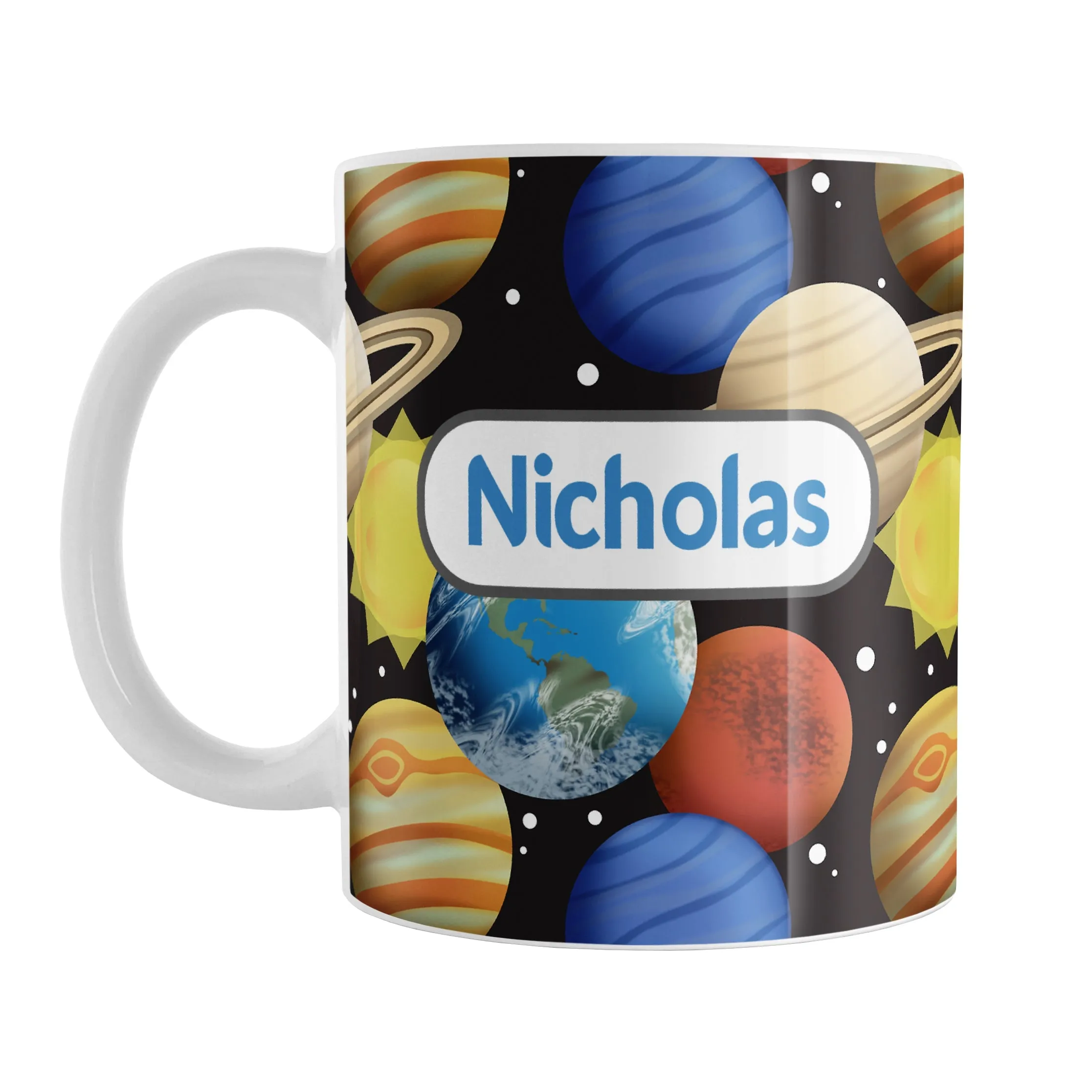 Personalized Space Planets Pattern Mug