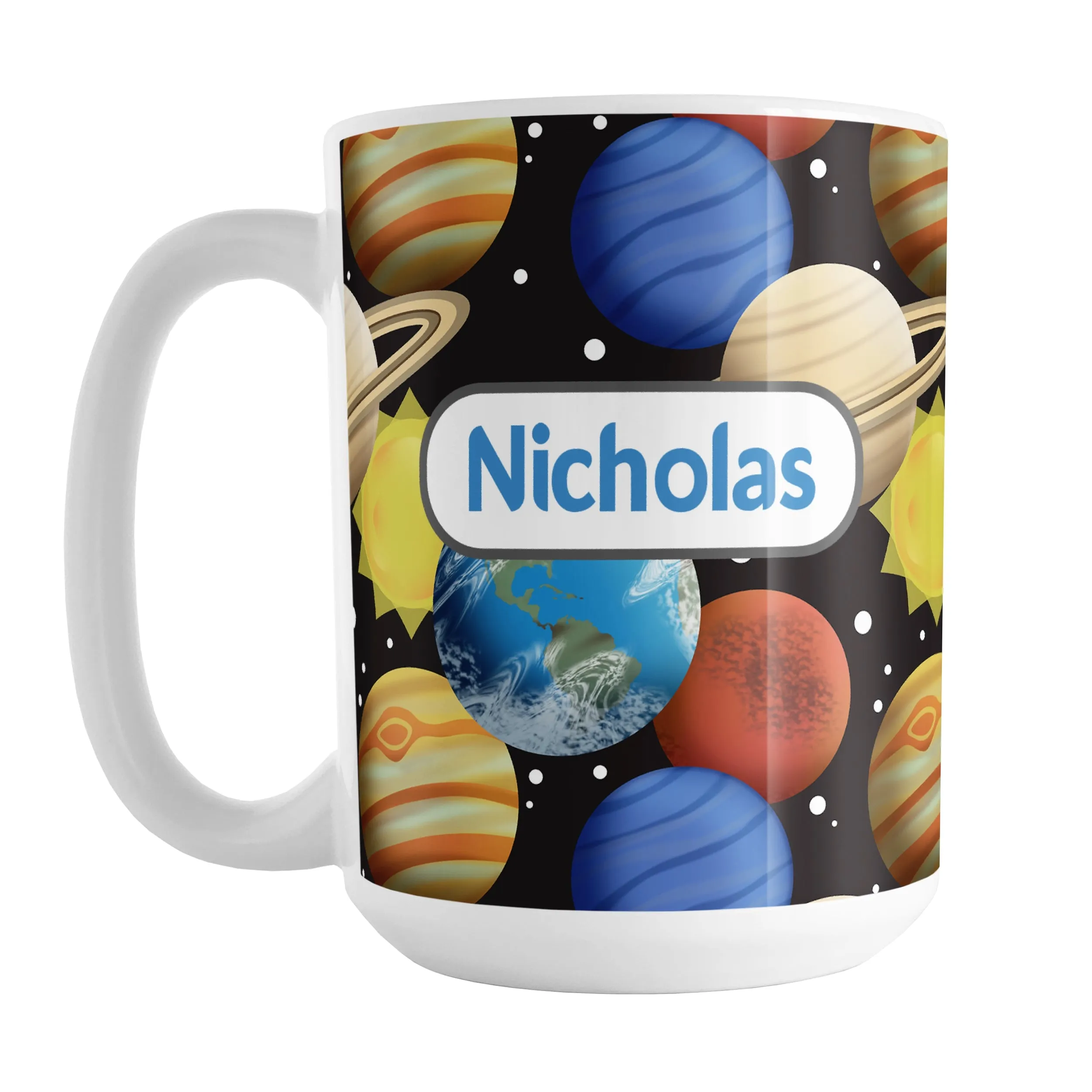 Personalized Space Planets Pattern Mug