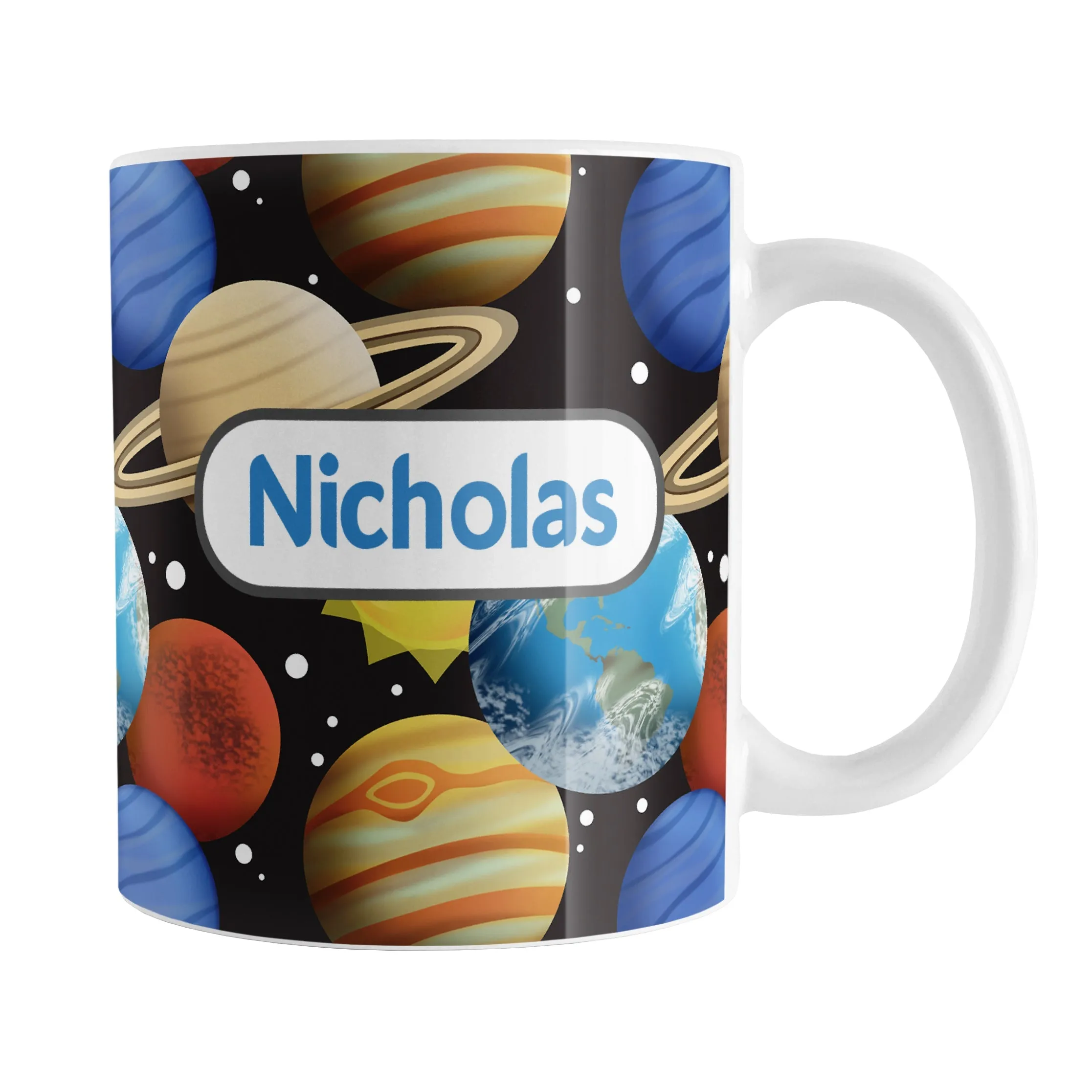 Personalized Space Planets Pattern Mug