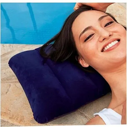 Pillow Air Inflatable for Yoga, Gym, Aerobics, Car Travelling (Color Blue)