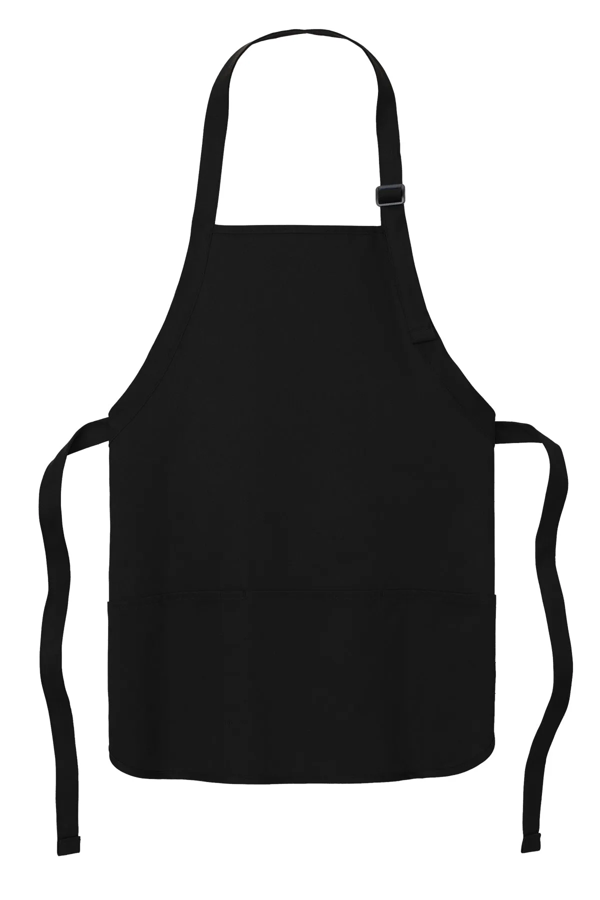 Port Authority Medium-Length Custom Aprons with Pouch Pockets, Black