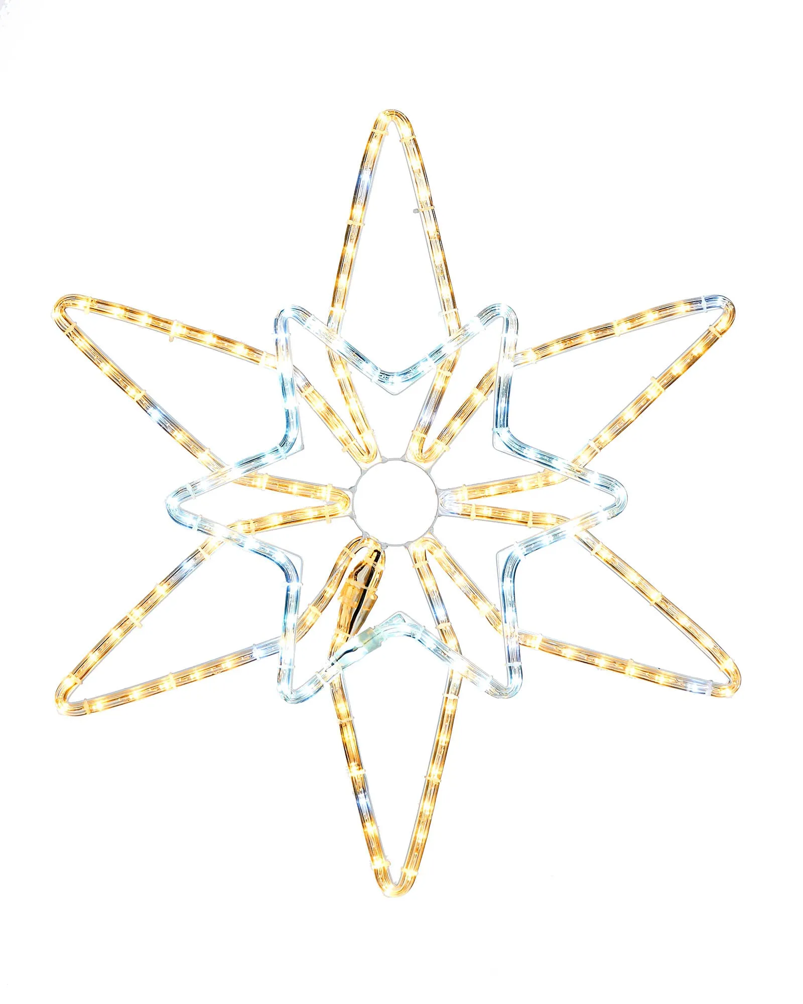 Pre-Lit Northern Star Rope Light Silhouette, Warm/Bright White, 64 cm