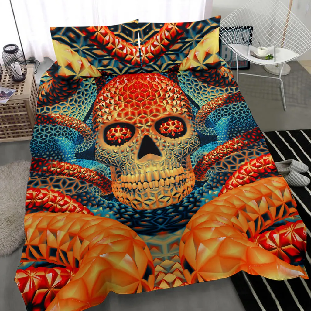 Psy Skull Orange Bedding Set | PSYPEPPER