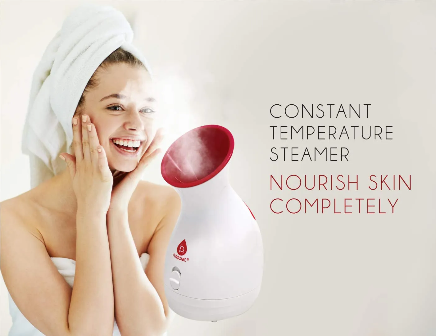 Pursonic Facial Steamer Hot Mist Moisturizing Spa: Nourish Skin Completely Extract Blackheads, Unclog Pores, Relieve Acne and Sunburn, Rejuvenate and Hydrate Your Skin for a Youthful Complexion