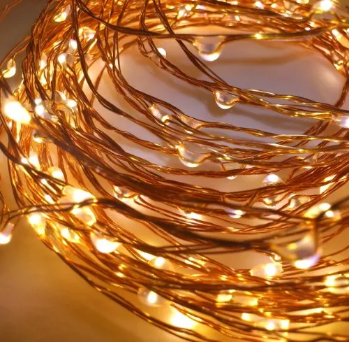 Quace Copper String Led Light 10M 100 LED USB Operated Wire Decorative Fairy Lights Diwali Christmas Festival - Warm White