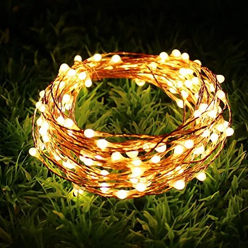 Quace Copper String Led Light 10M 100 LED USB Operated Wire Decorative Fairy Lights Diwali Christmas Festival - Warm White