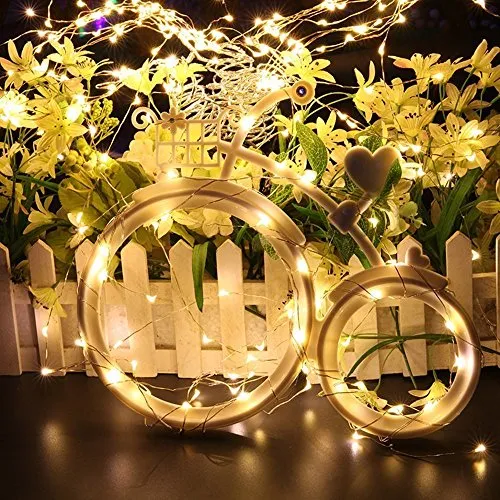 Quace Copper String Led Light 10M 100 LED USB Operated Wire Decorative Fairy Lights Diwali Christmas Festival - Warm White