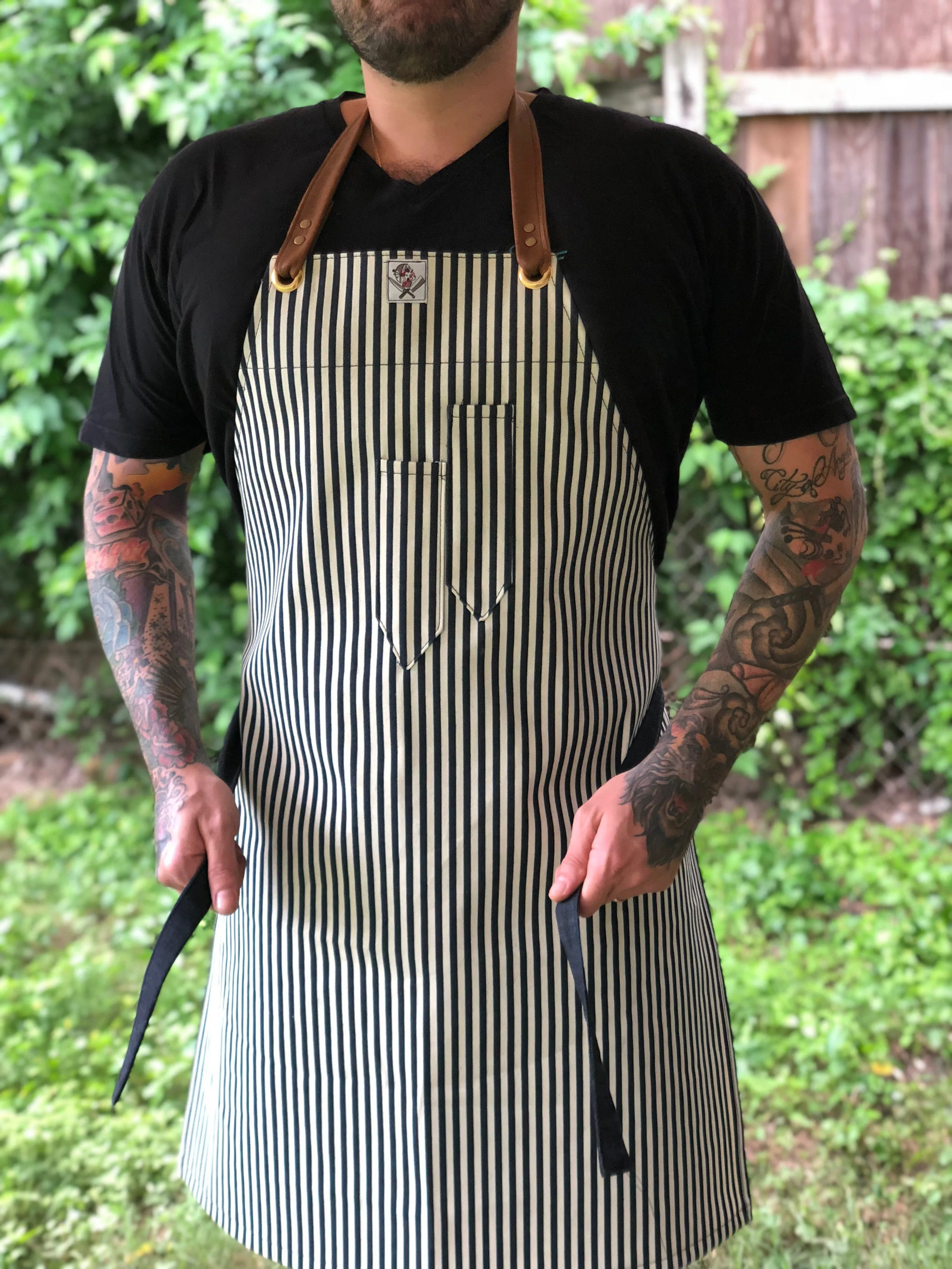 "AnnMarie" denim pinstripe apron