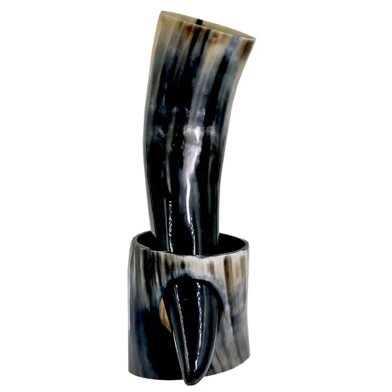 Ragnar Real Viking Horn Mug - Massive Genuine Crafted Horn Drinking Mug