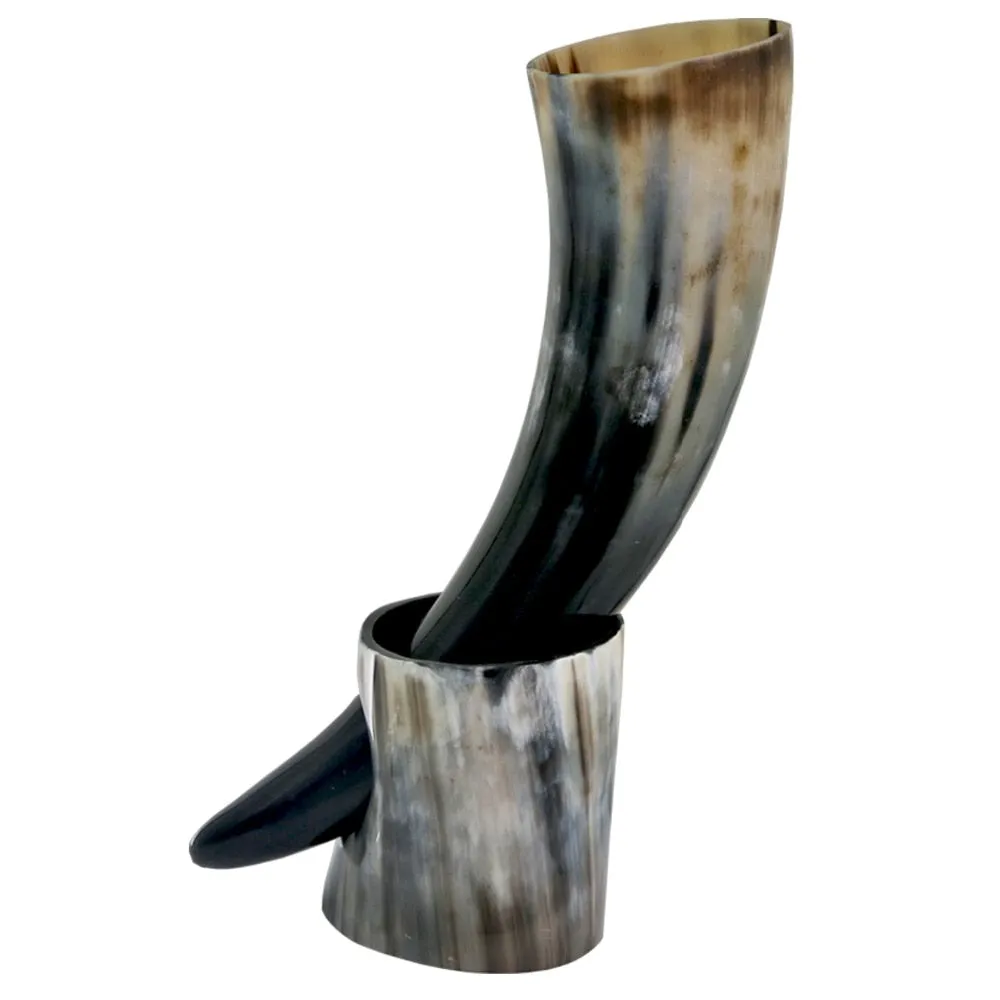 Ragnar Real Viking Horn Mug - Massive Genuine Crafted Horn Drinking Mug