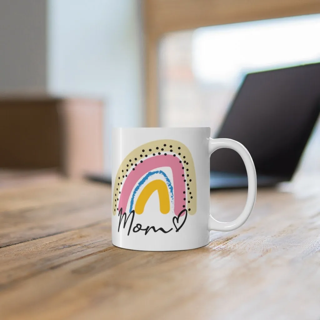 Rainbow Mug - Personalized Coffee Cup - Birthday Gift for Her - Smooth Printed Design on Both Sides - Dishwasher Safe Mug 11oz