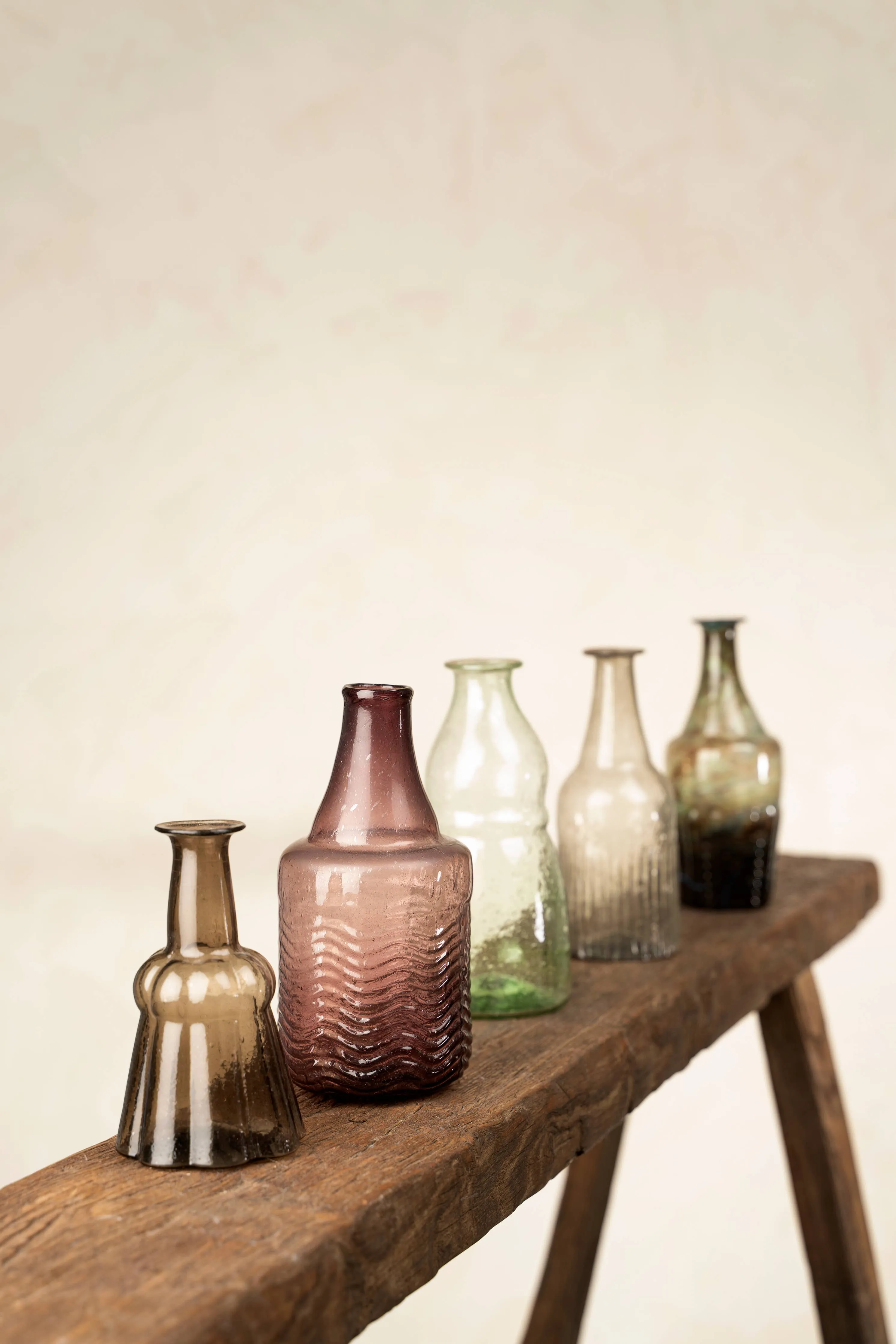 Recycled Glass Bottle Vase, Mauve