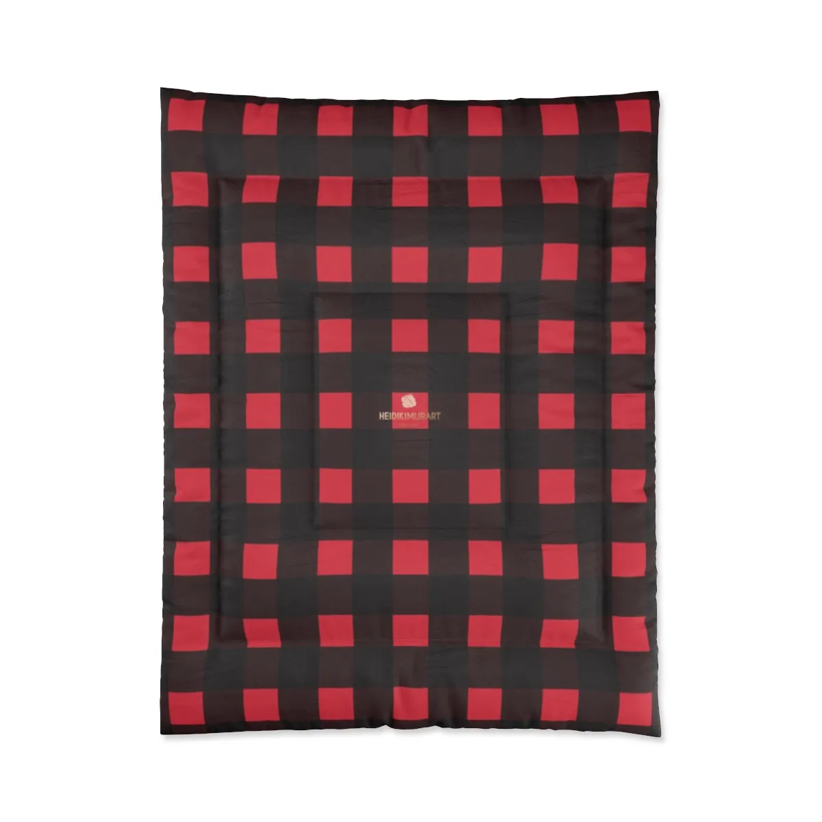 Red Buffalo Plaid Print Comforter, Best Comforter For King/Queen/Full/Twin Bed- Printed in USA