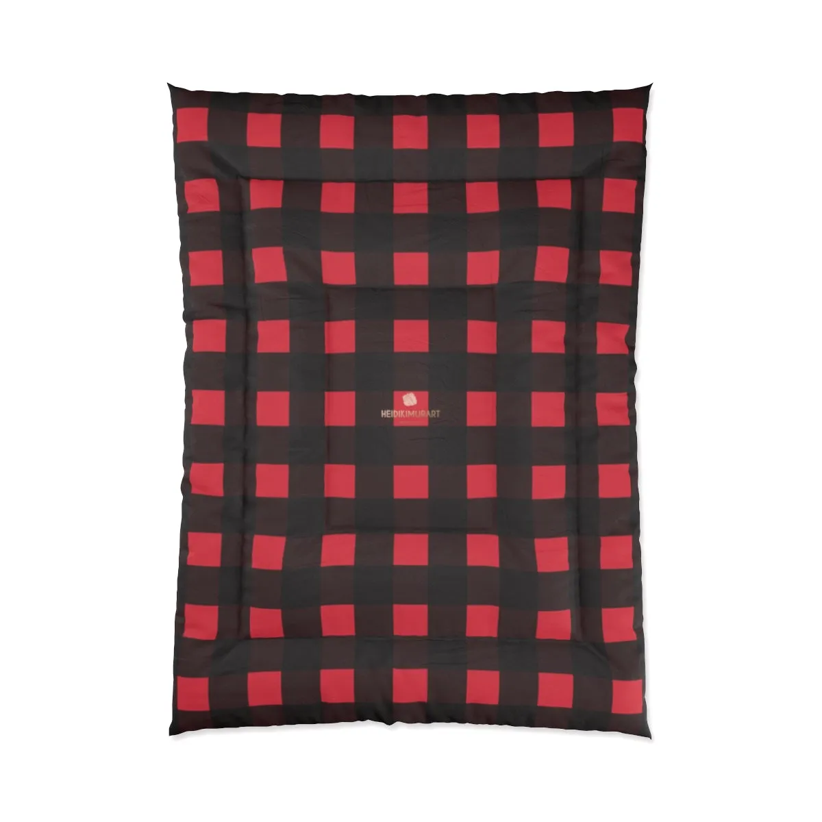 Red Buffalo Plaid Print Comforter, Best Comforter For King/Queen/Full/Twin Bed- Printed in USA