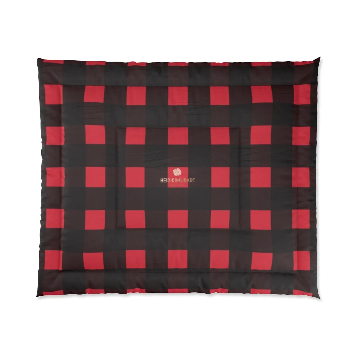 Red Buffalo Plaid Print Comforter, Best Comforter For King/Queen/Full/Twin Bed- Printed in USA