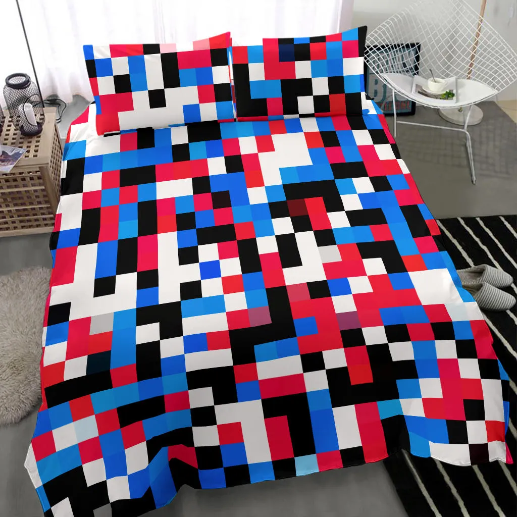 RED PIXEL BEDDING SET | HUBERT S