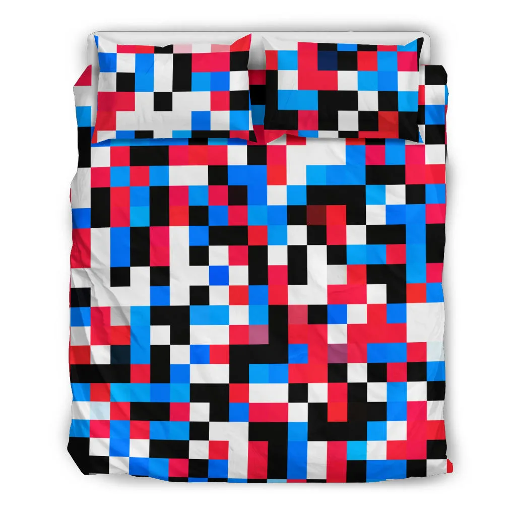 RED PIXEL BEDDING SET | HUBERT S