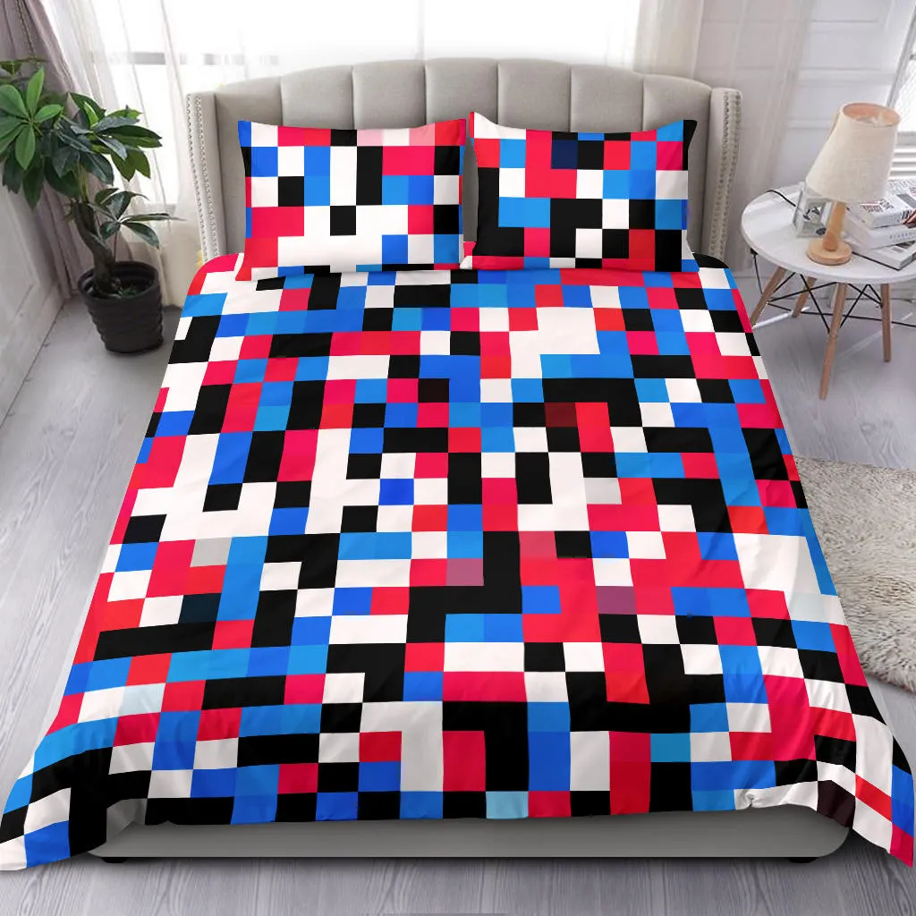 RED PIXEL BEDDING SET | HUBERT S