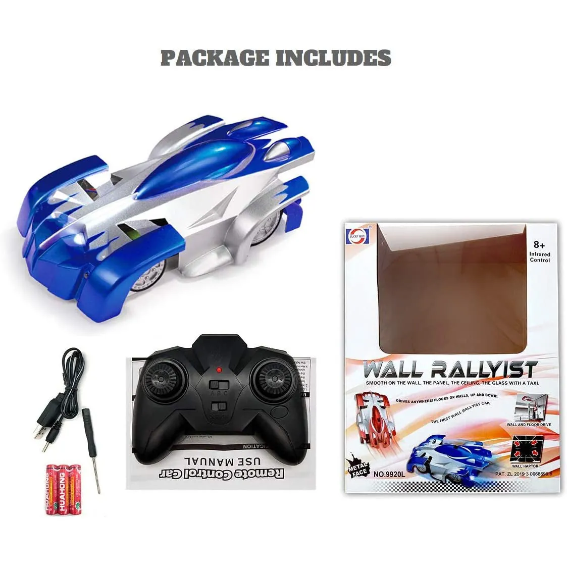 Remote Control Car, Blue Wall Climbing RC Car LED Light