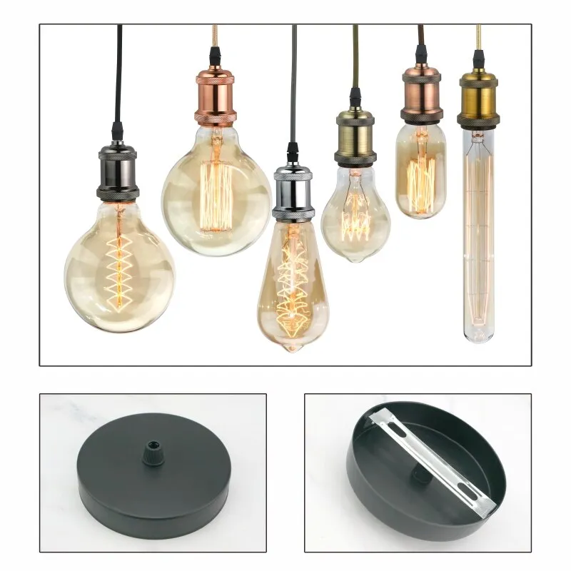 Retro Vintage Pendant Lights - E27/E26 Lamp Holder Socket