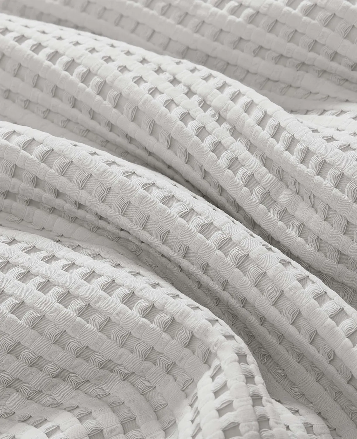 Reversible Solid Grey Waffle Comforter Set