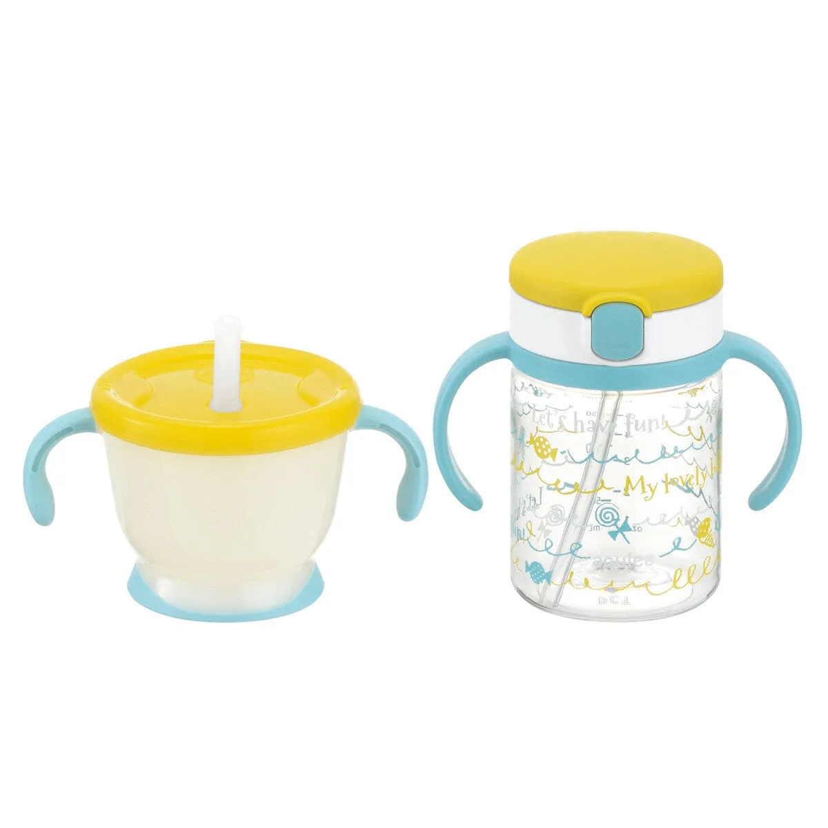 Richell - Aqulea Baby Step Up Straw Training Cup and Water Bottle Mug Set