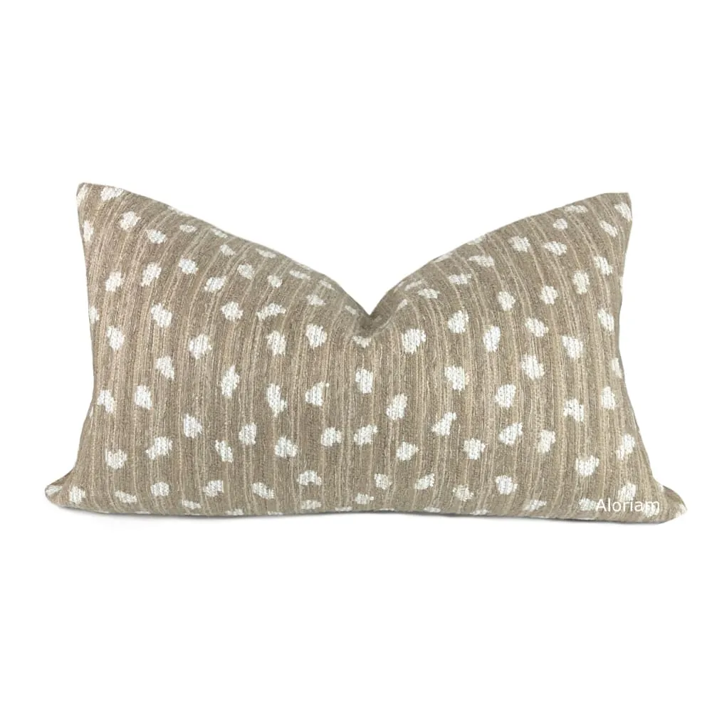 Riley Fawn Brown Cream Dots Pillow Cover