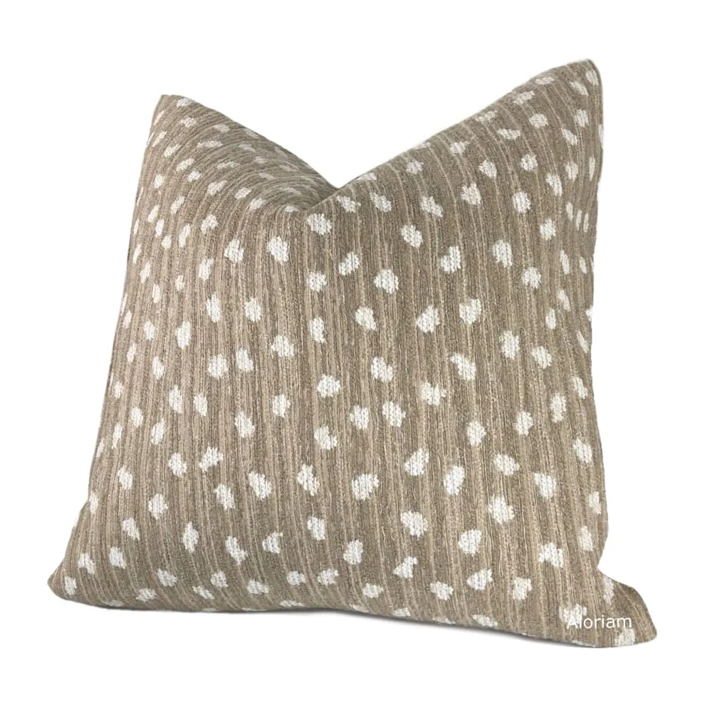 Riley Fawn Brown Cream Dots Pillow Cover