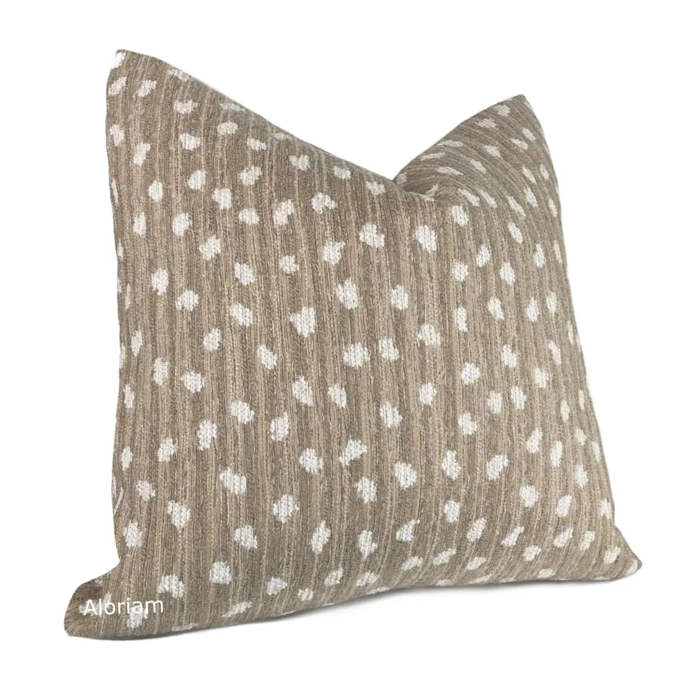 Riley Fawn Brown Cream Dots Pillow Cover