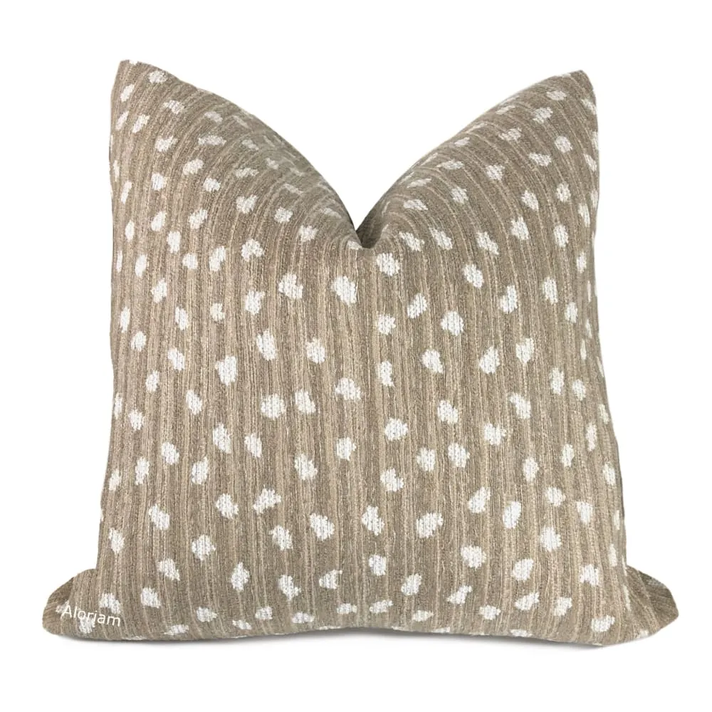 Riley Fawn Brown Cream Dots Pillow Cover