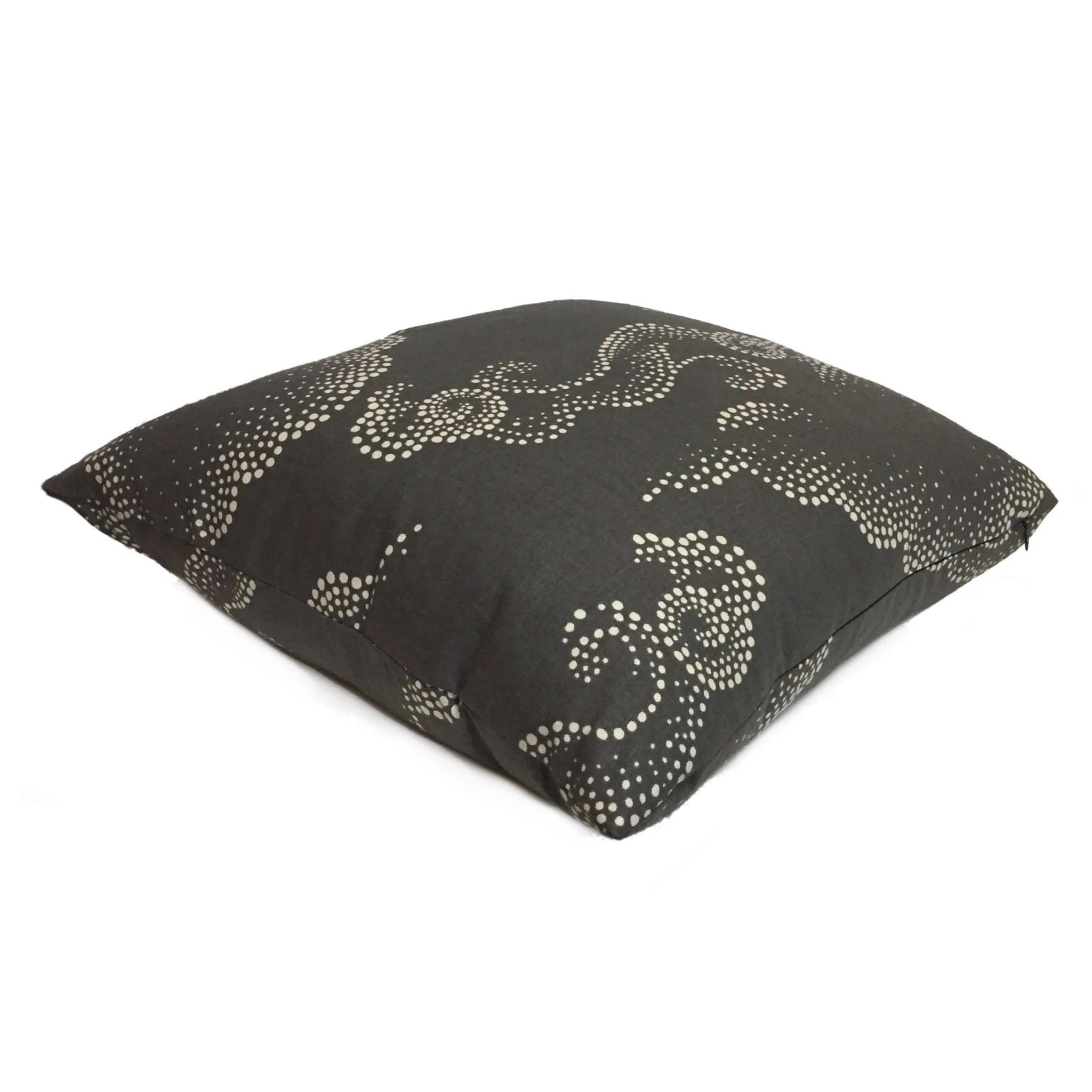 Robert Allen Dwell Studio Cloudburst Graphite Dark Gray Asian Cloud Motif Pillow Cover