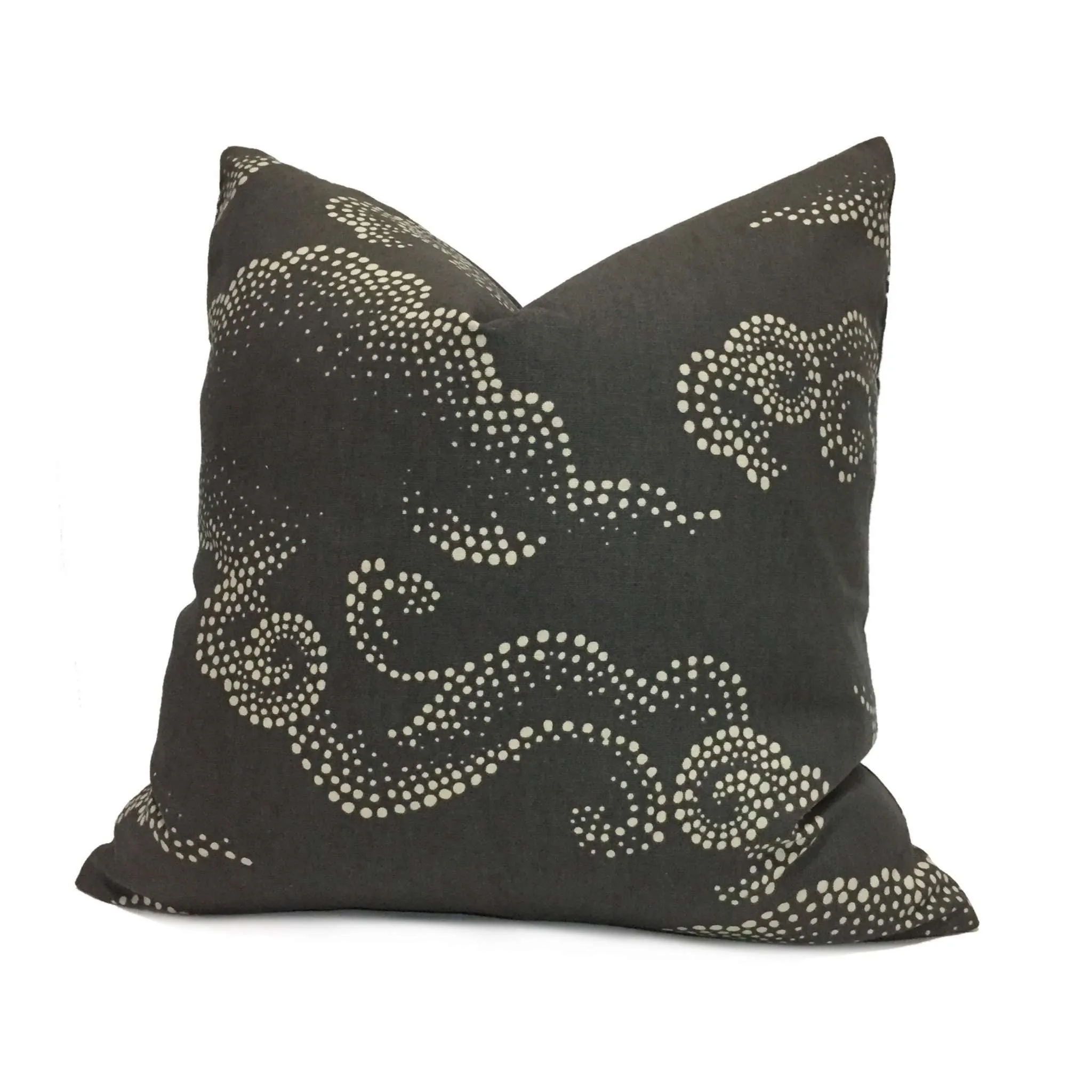 Robert Allen Dwell Studio Cloudburst Graphite Dark Gray Asian Cloud Motif Pillow Cover