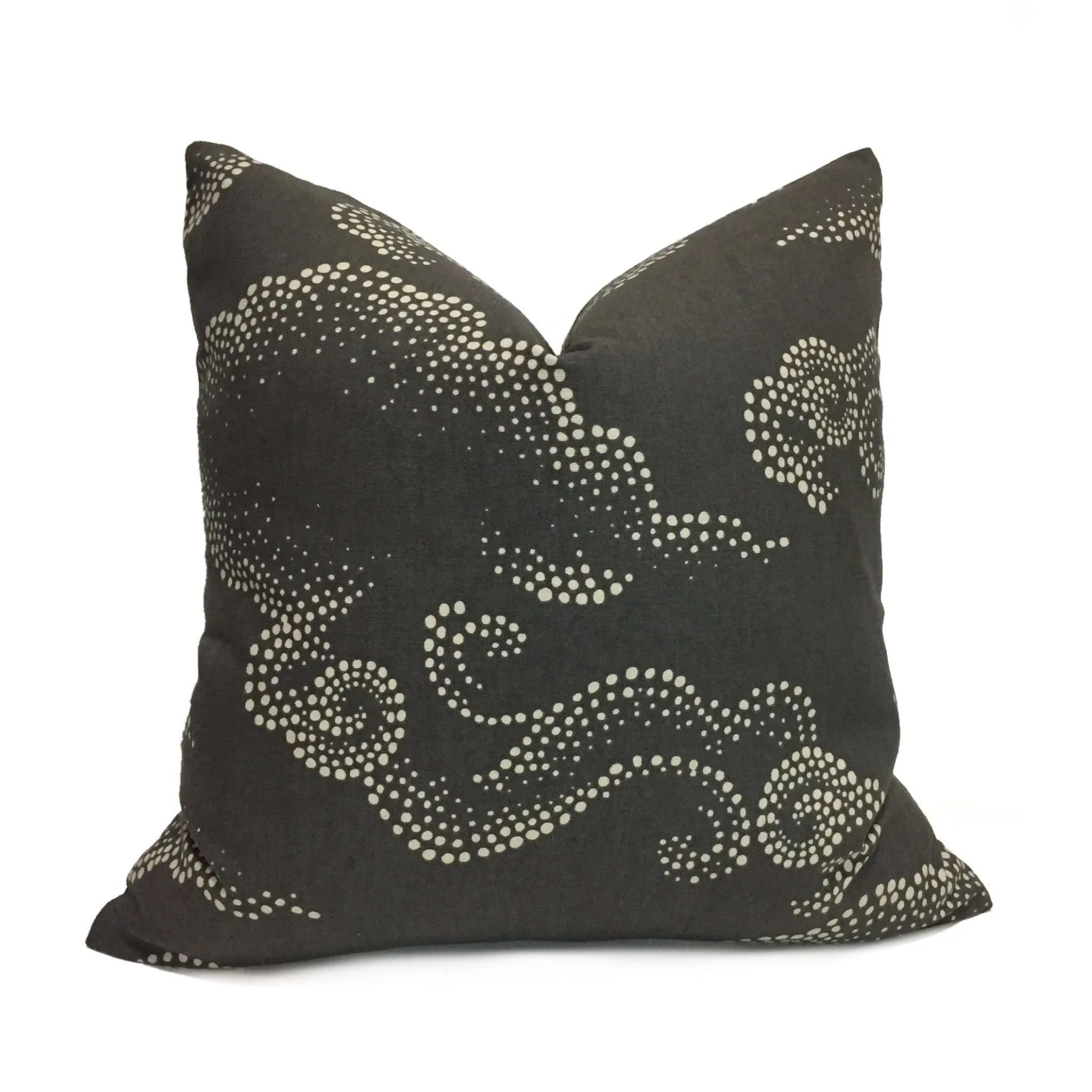 Robert Allen Dwell Studio Cloudburst Graphite Dark Gray Asian Cloud Motif Pillow Cover