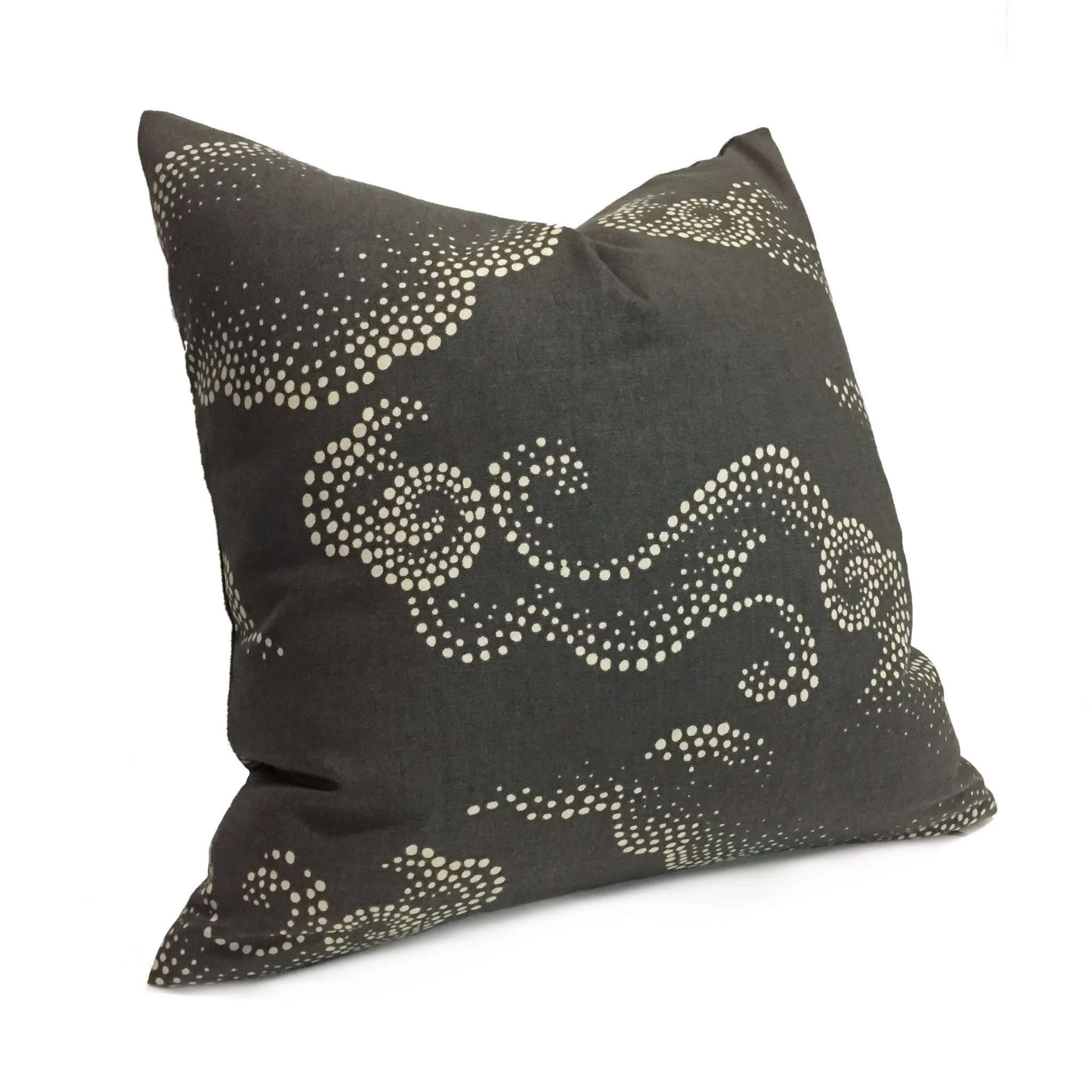 Robert Allen Dwell Studio Cloudburst Graphite Dark Gray Asian Cloud Motif Pillow Cover