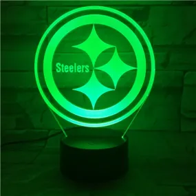 Rugby NFL Pittsburgh Steelers logo 3D night light 1/3/7/16 colors available