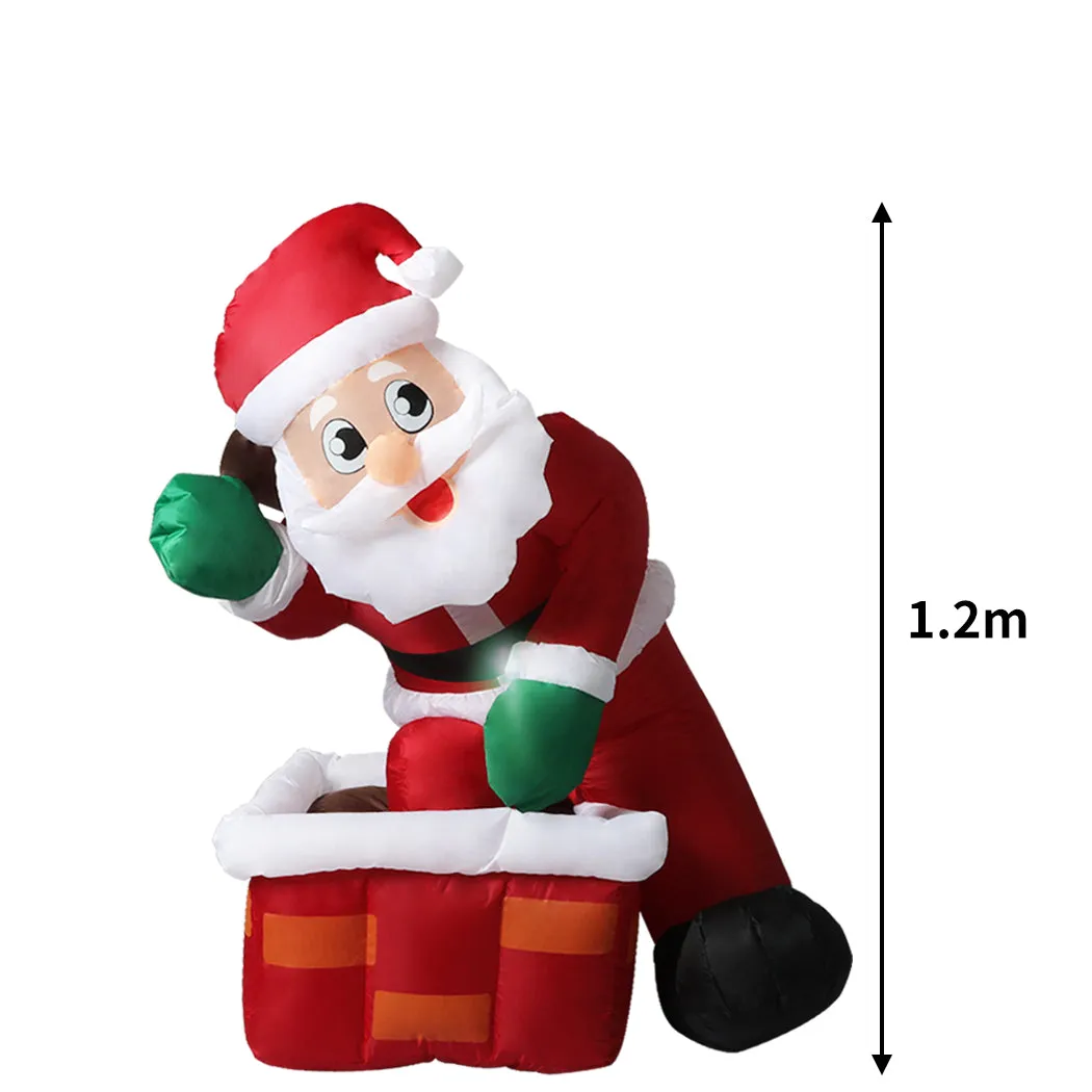 Santa Chimney Christmas Inflatable Xmas Decorations - 1.2M