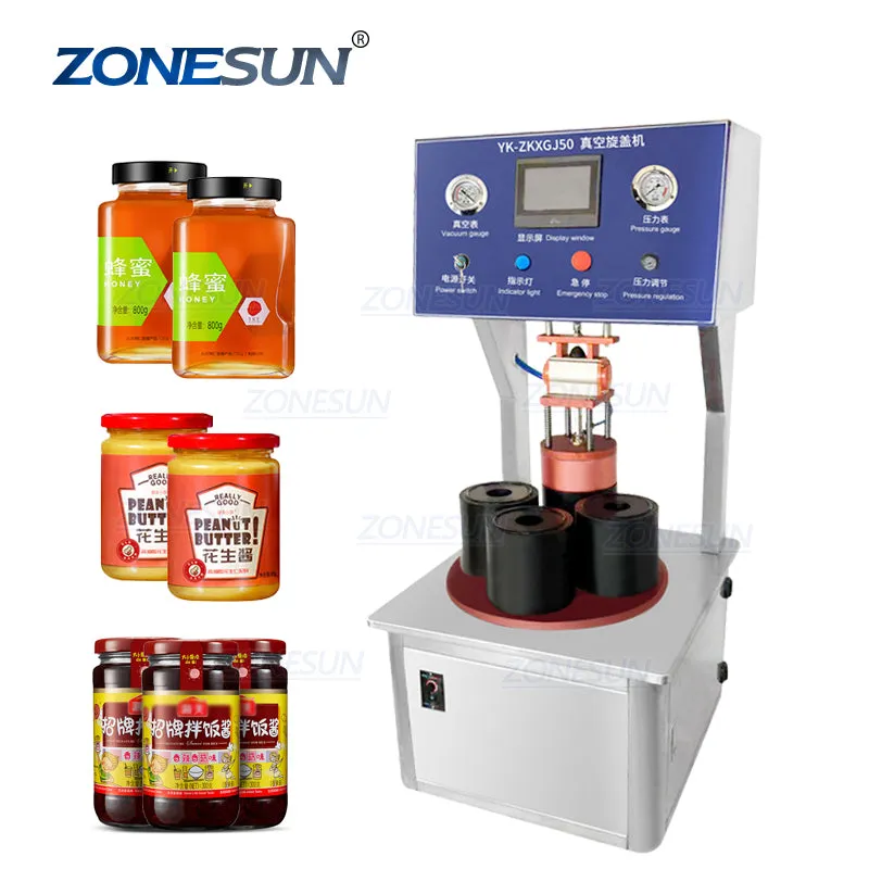 Semi Automatic Vacuum Bottle Capping Machine For Jam Jar Bottles