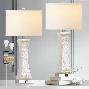 Set of 2 Touch Control Table Lamps, 28-inch Tall Coastal