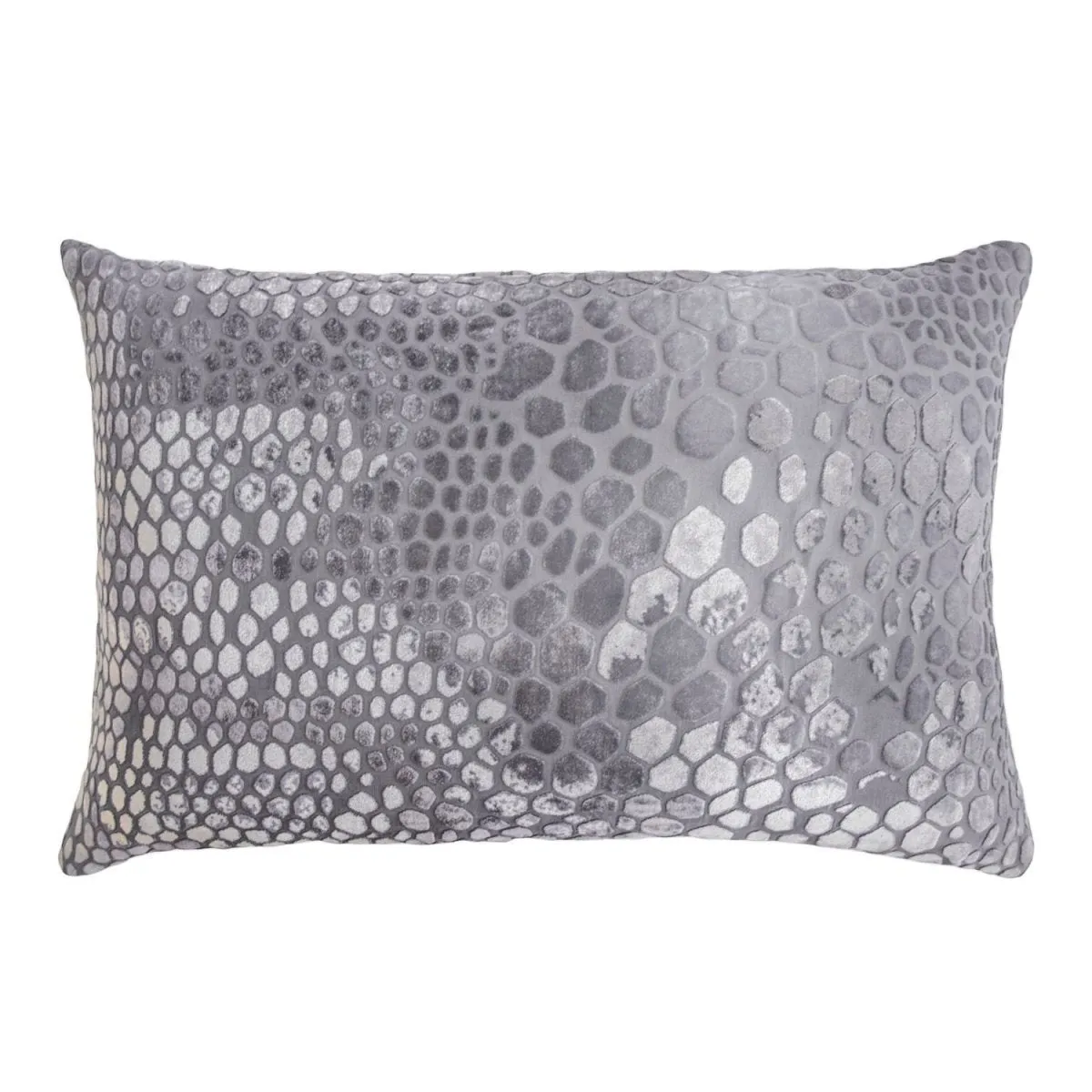 Silver Gray Snakeskin Velvet Pillows by Kevin O'Brien Studio