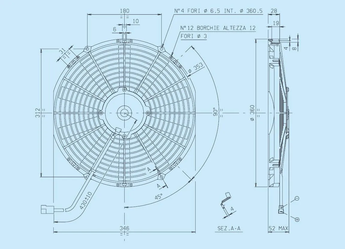 SPAL Electric Radiator Fan (13" - Puller Style - Low Profile - 1032 CFM) 30100398