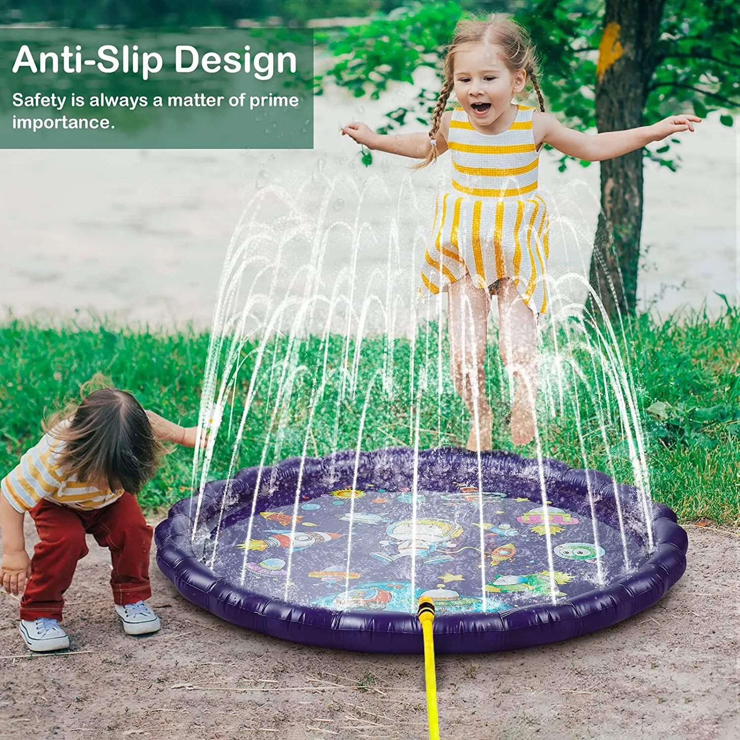 Splash Pad Sprinkler Kids 175 cm, 68'' with Marine Design