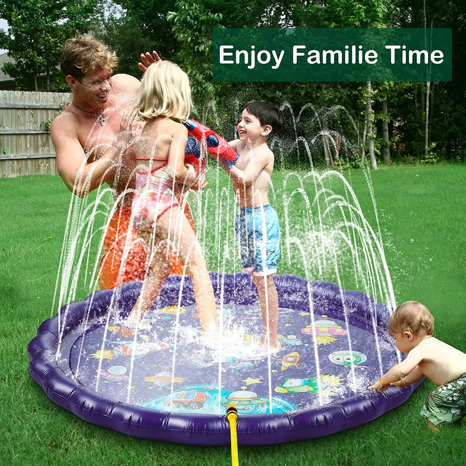 Splash Pad Sprinkler Kids 175 cm, 68'' with Marine Design