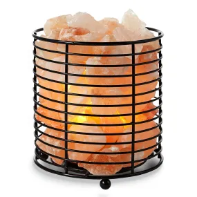 Steel Round Basket Salt Lamp