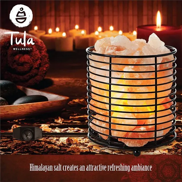 Steel Round Basket Salt Lamp