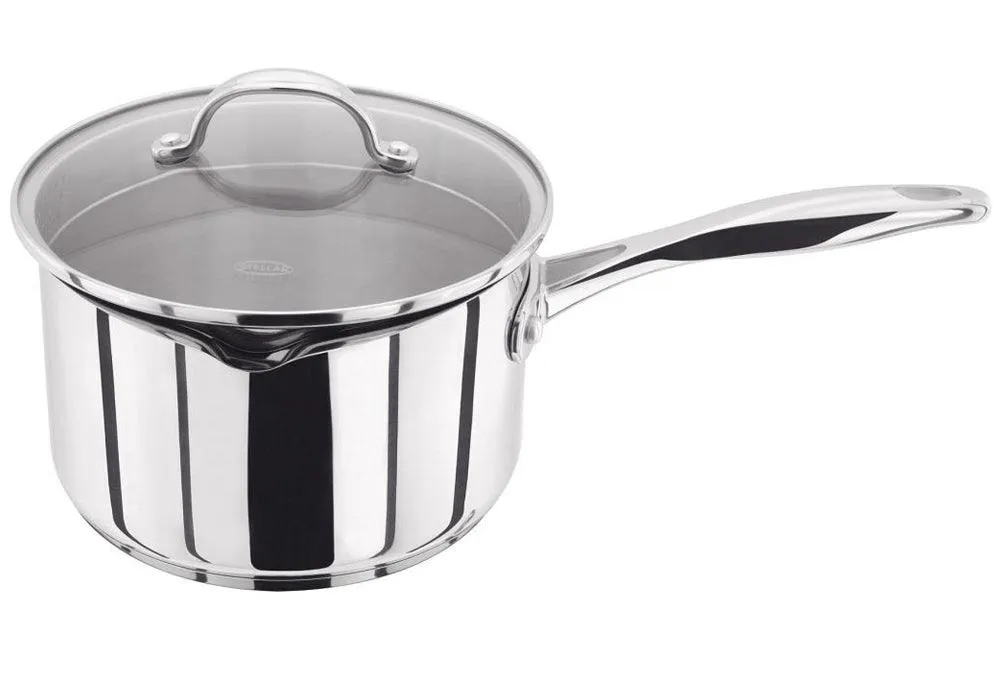 Stellar 7000 Stainless Steel 20cm Saucepan with Draining Lid 3.2L